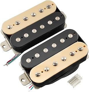 Musiclily Pro LP-OMHA Alnico 5 Uncovered Humbucker Neck Bridge Pickups Set 7.5K/16K for Electric Guitar, Zebra