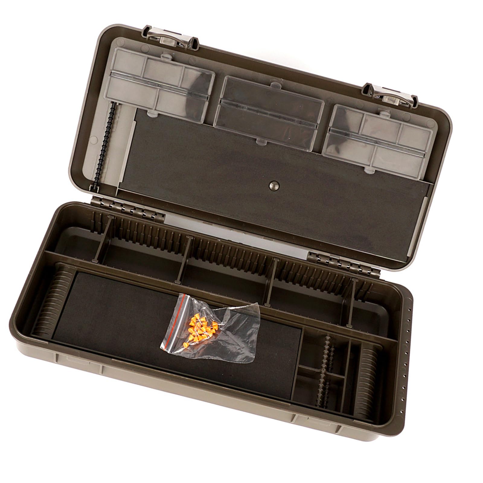 Caja de aparejos de pesca portátil de ABS con múltiples compartimentos para un fácil acceso al gancho y accesorios, organizador de aparejos de pesca, organizador de aparejos de moda europea