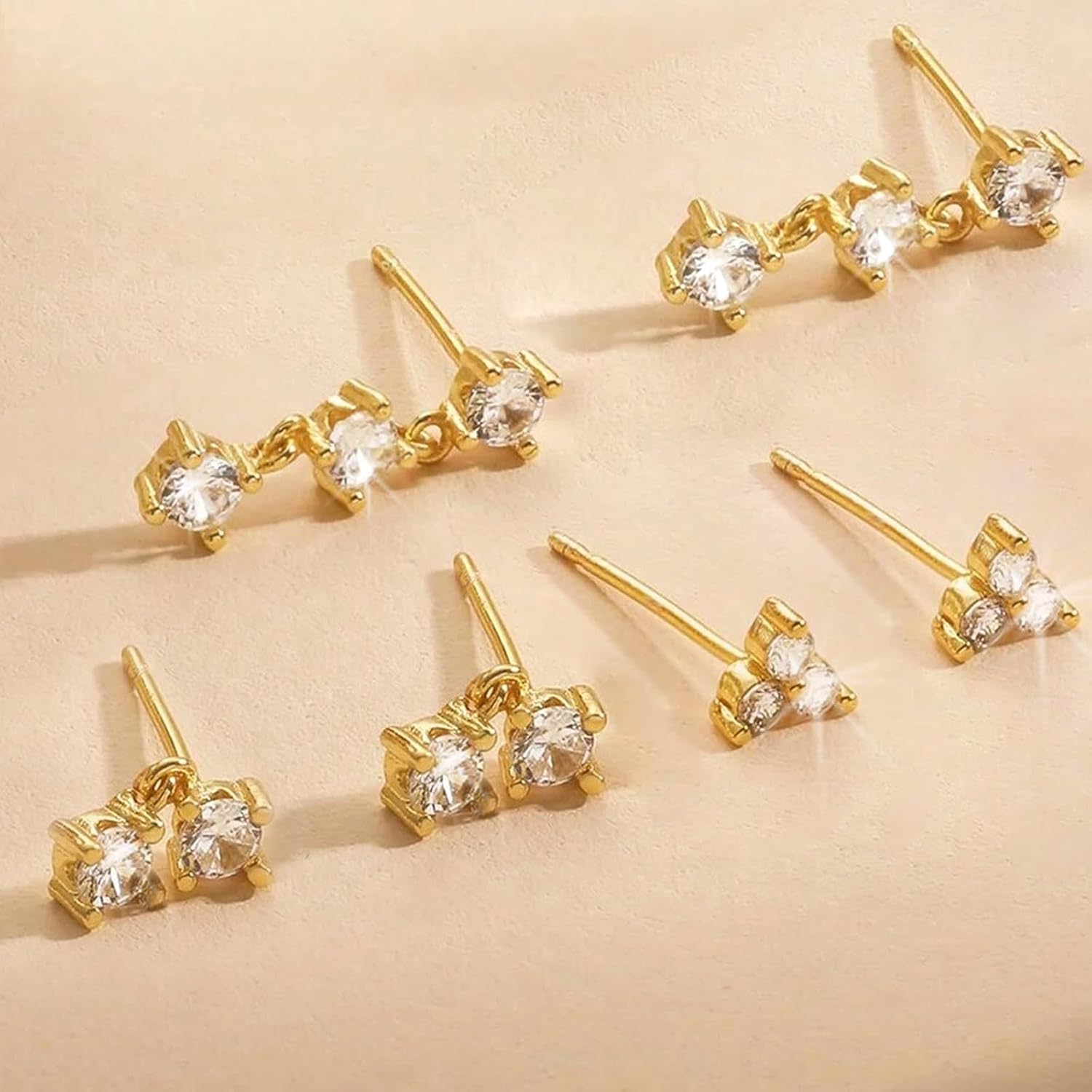 14K Gold Earrings for Women Small Hoop Earrings for Multiple Piercings Flat Back Stud Earrings Cartilage Huggie Earrings for Teen Girls Trendy - Image 5