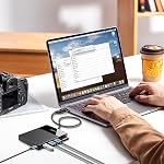 YOTUO Portable Docking Station External Hard Drive 1TB Storage, USB-C Huc + HDD 7-in-1, USB 3.0, SD/TF Card, HDD for Windows, Mac, Android, TV, Phone, Laptop, Desktop, PC (Black, 1TB)