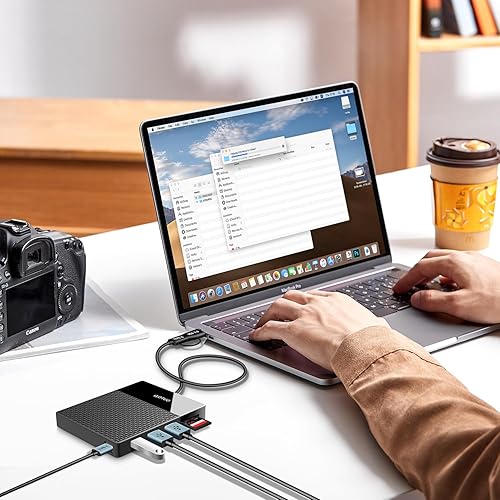 Miniatura 7 de Estación de acoplamiento de 2 TB, almacenamiento externo de disco duro, USB-C Hub + HDD 7 en 1, USB 3.0, tarjeta SDTF, HDD para Windows, Mac,