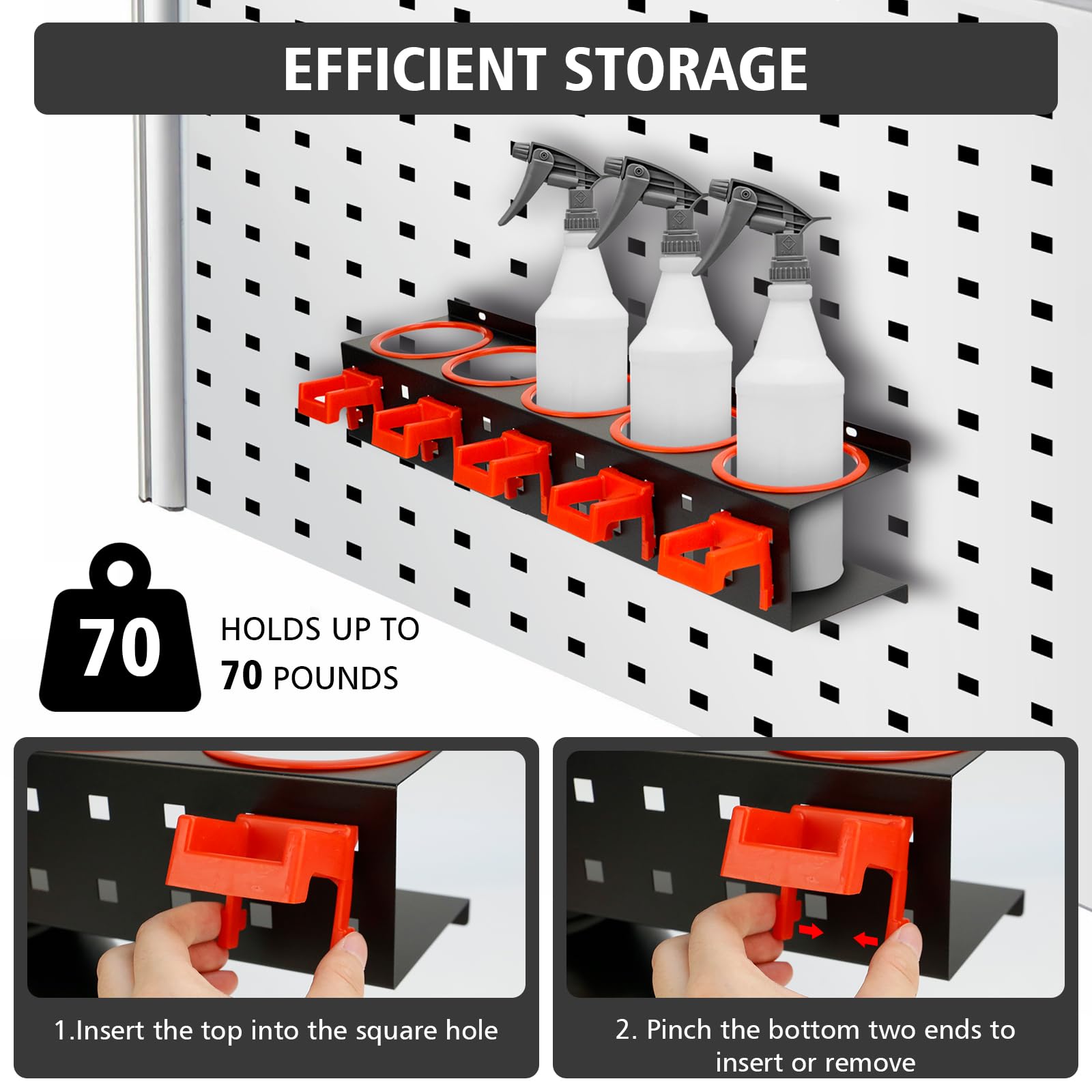 Soporte para latas para botellas de spray, 2 unidades, soporte para botellas de aerosol con gancho para colgar, 8 cepillos de limpieza para coche, soporte para latas de aerosol con 5 soportes para