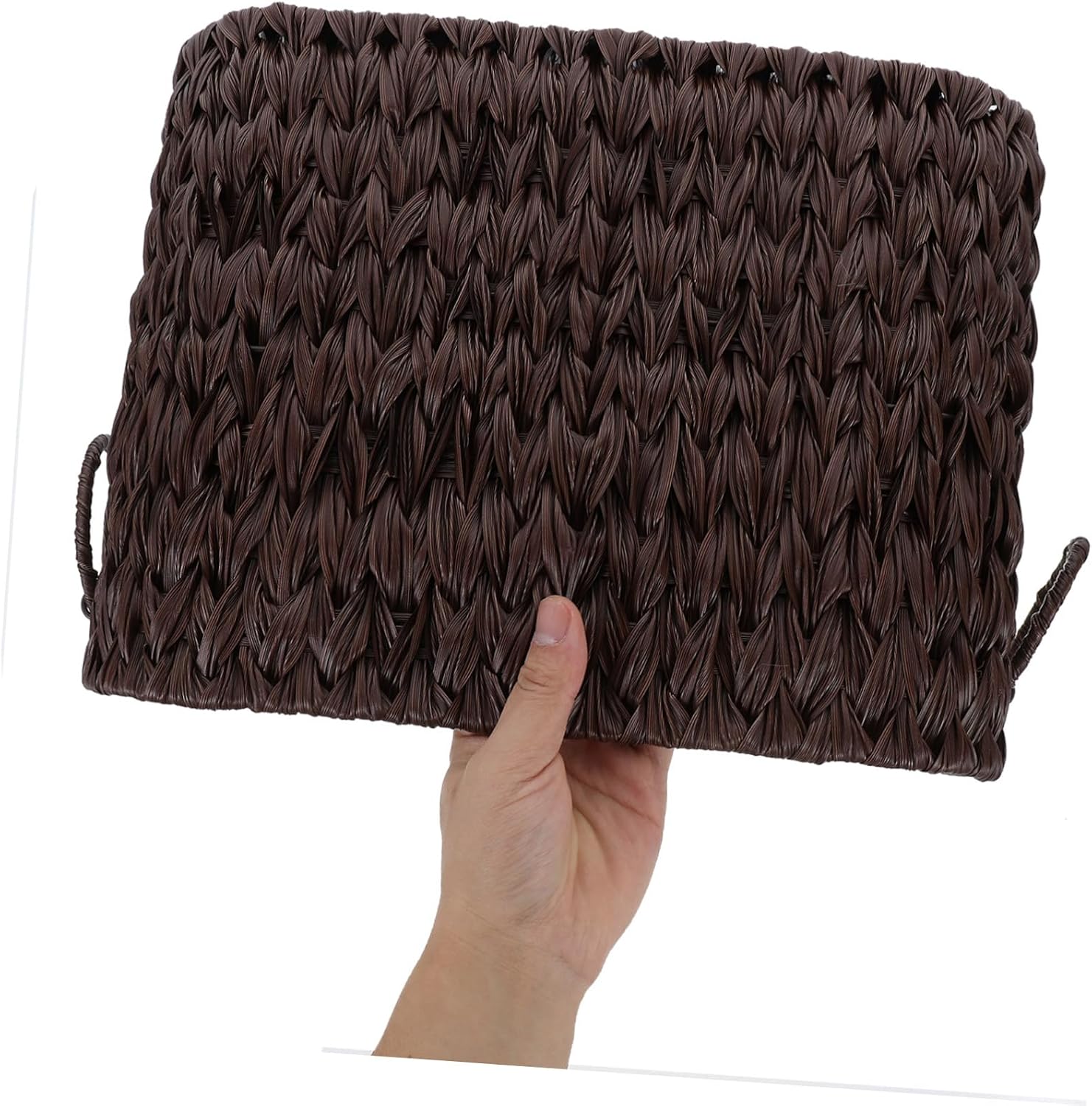 Alipis Woven Basket Handle for Living Room Bathroom Stylish Organizer for Sundries Magazines and Books Versatile Storage Natural Design