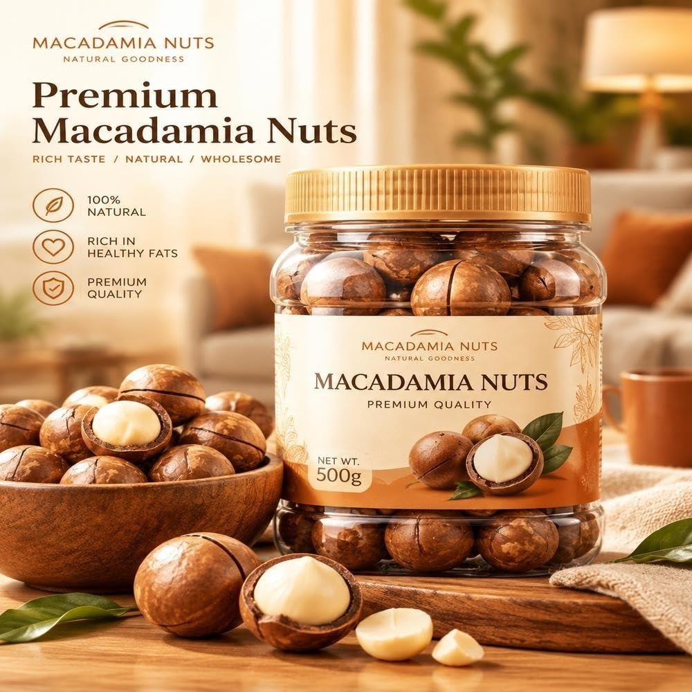 Noci di macadamia in guscio con apriscatole