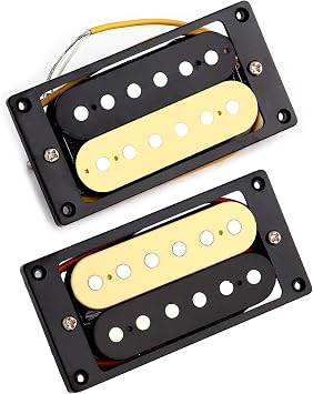 Zebra Humbucker Pickup Double Coil Ceramic Magnet Pickup Electric Guitar Parts Replacement Neck and Bridge Pickup Set of 2Pcs Black and Cream