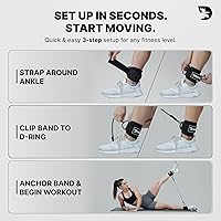 Vista 8 de DMoose Fitness Ankle Strap for Cable Machine - One Size Fit with Premium Padding Cuffs, Ankle Bands for Working Out, Booty Workouts, Leg Extension