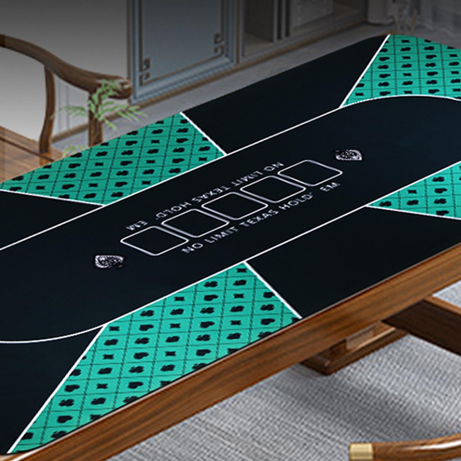 Poker Tischdecke 120x60 Cm - Rutschfeste Pokermatte Für Texas Hold'em Mit Profi-Design