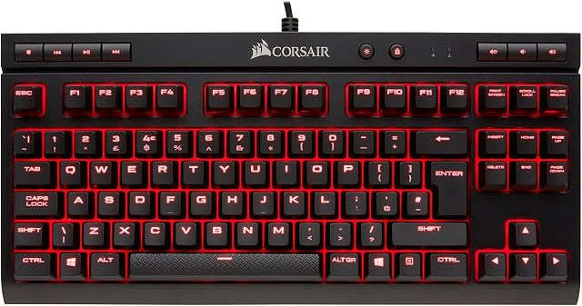 Corsair Gaming CH-9115020-UK K63 Cherry MX Red Backlit 10 Key-Less UK Mechanical Gaming Keyboard - Black