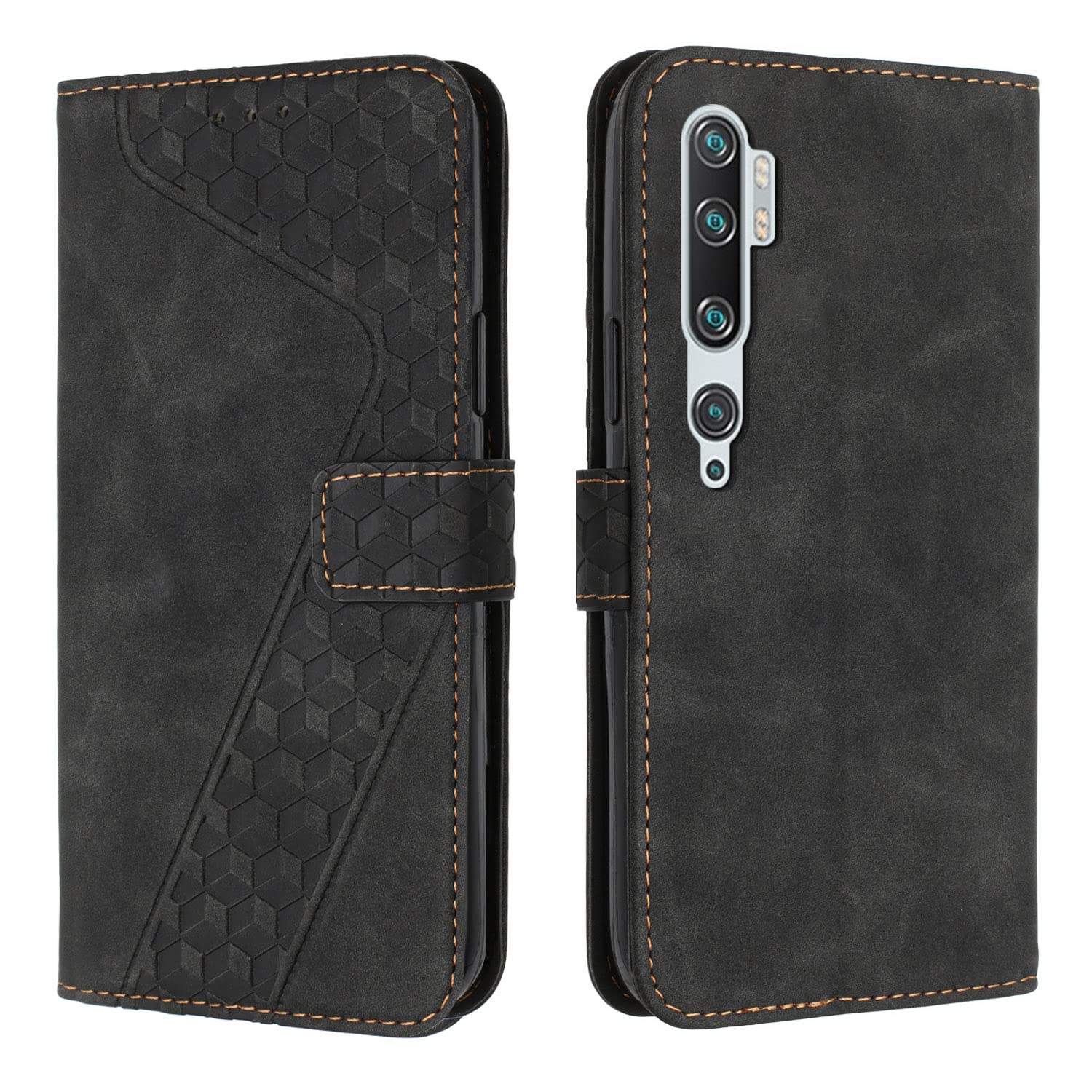 Funda para Xiaomi Mi Note 10/Mi Note 10 Pro/Xiaomi Mi CC9 Pro, PU Cuero Flip Carcasa Fundas Móvil de Tapa Libro Caso Piel PU Billetera Tarjetero Case Telefono Cubrir Móvil Phone Cover (Negro)