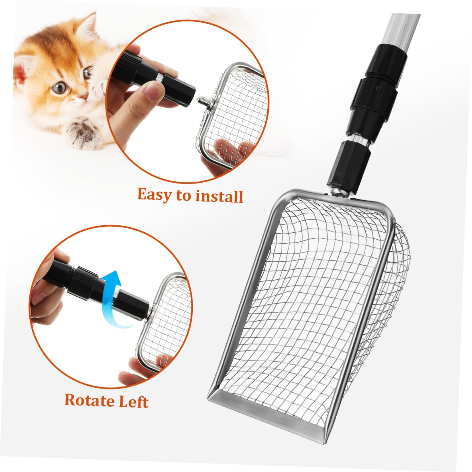Toyvian 2pièces Pelle à Litière pour Chat Tamis Ajustable Poignée Ergonomique Outil De Nettoyage pour Bac à Litière