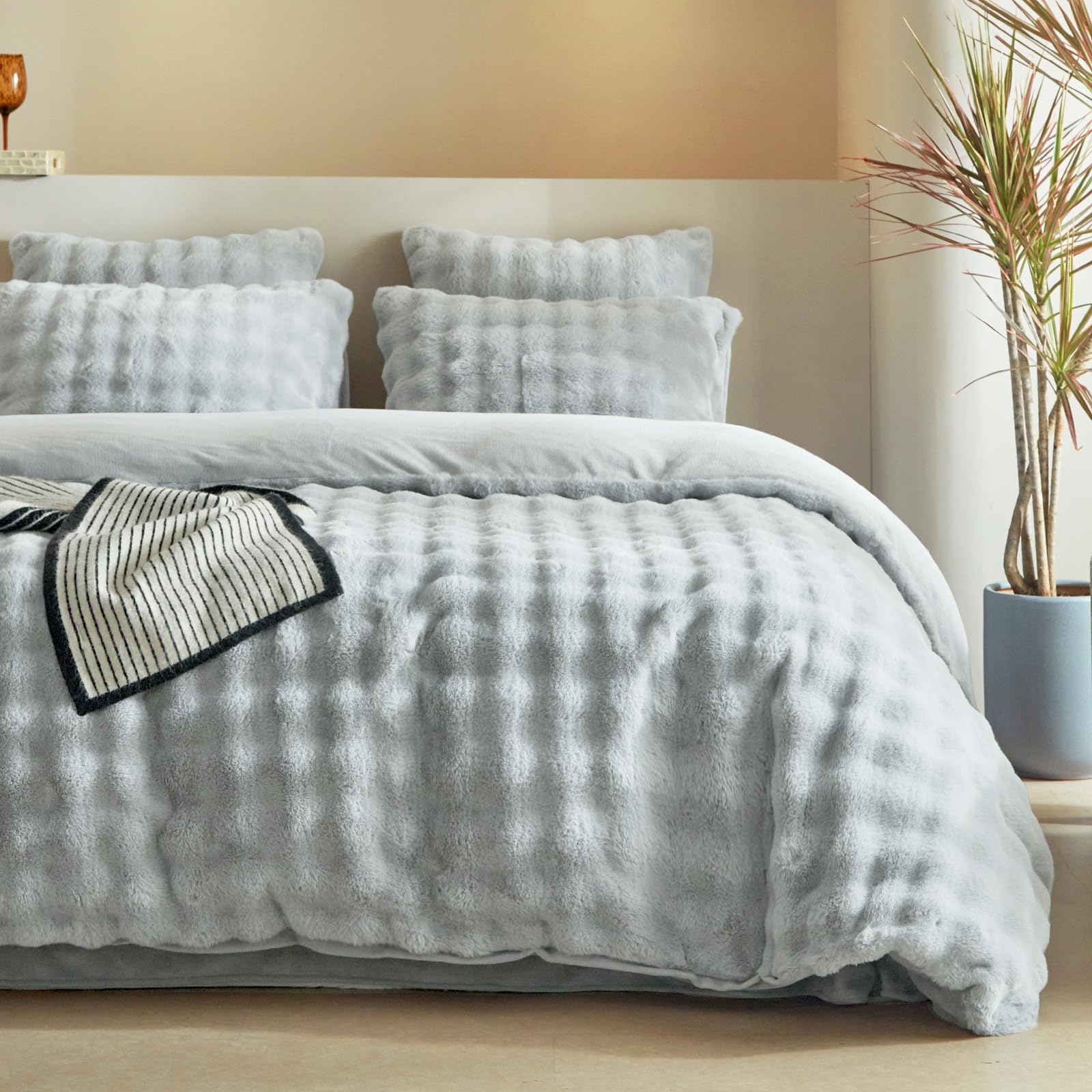Lekesky Fluffy Bedding, Super King Duvet Cover Sets