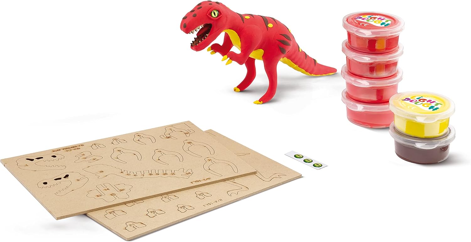 Maped Helix USA Fabulous Factory Modeling Dough - Multicoloured - Child's Imaginative Dinosaur Adventure - Creative Dinosaur Assembly - No-Glue Puzzle Design - All-Inclusive Craft Kit