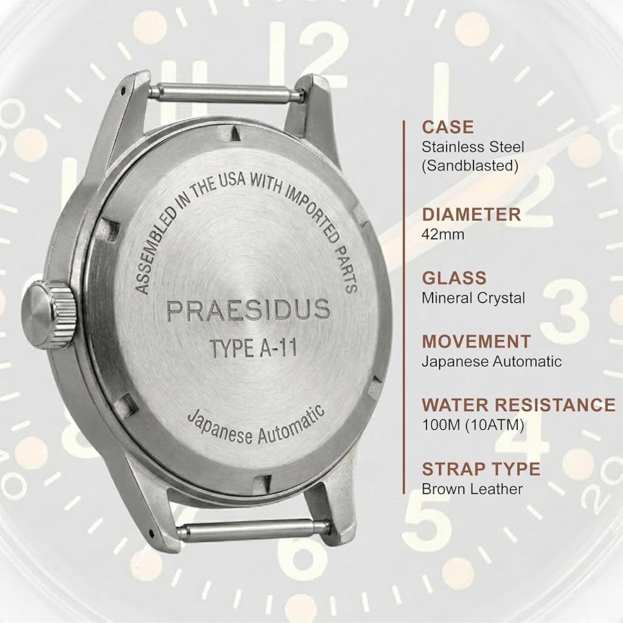 Amazon | PRAESIDUS - A-11 サービスウォッチ メンズ 自動巻き NH-35
