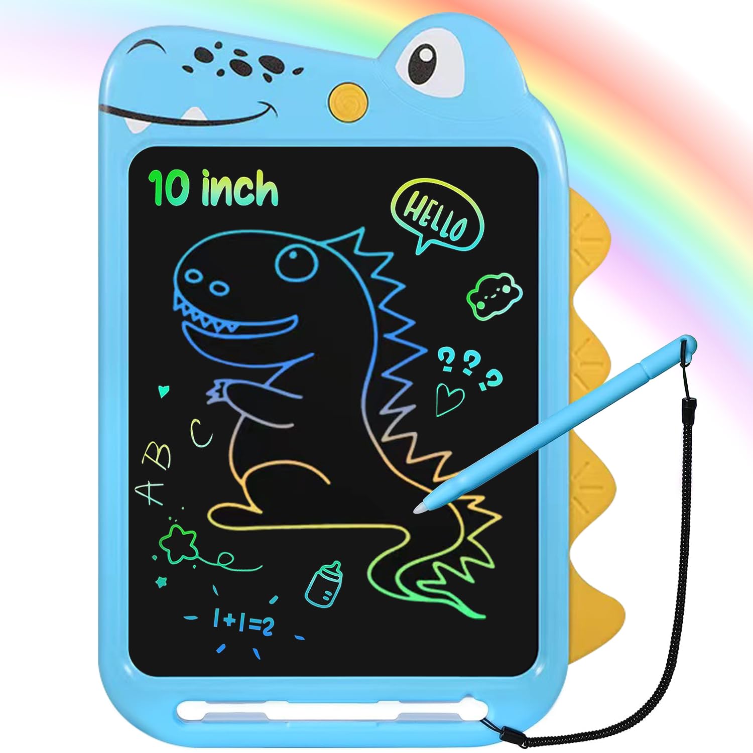 Tavoletta Grafica LCD 10 Pollici Lavagna per Bambini Cancellabile Giocattolo Regalo Compleanno Ragazzi Dinosauro