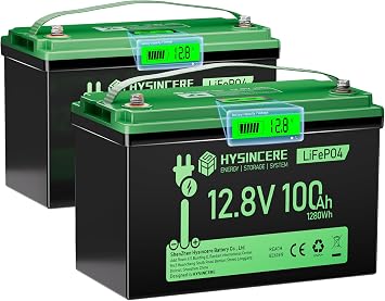 12V 100Ah LiFePO4 Lithium Battery BCI Group 31 Built-in 100A BMS with Low-Temp Cut off Protection, Deep Cycle Battery, Perfect for Trolling Motor, RV, Boat, Marine, 2 Packs