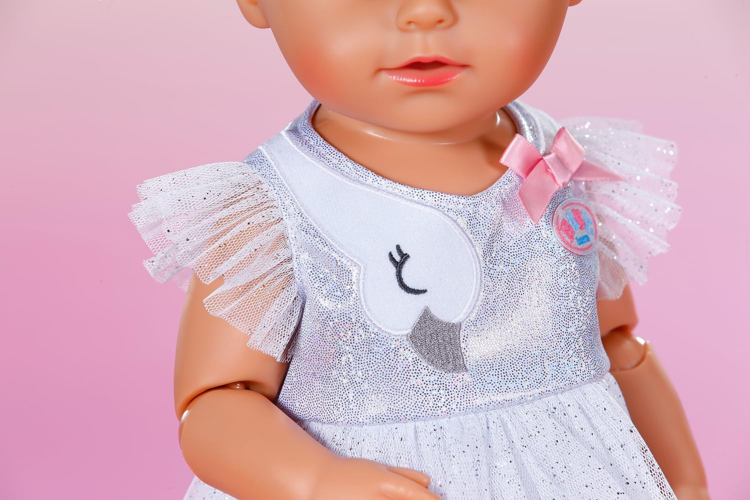 BABY born Ballerina Outfit - Tulle Bodysuit and Skirt with Swan Embroidery - Headband and Crown and Shoes - High Quality Accessories for Dolls - Clothes Suitable for 43cm Dolls