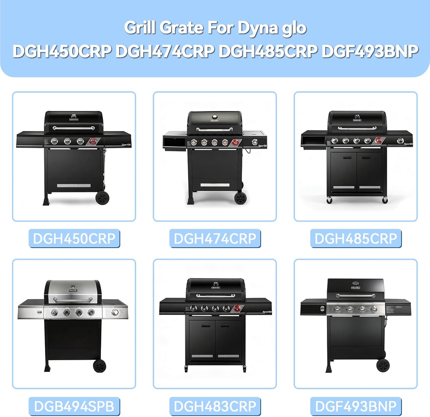 Cast Iron Cooking Grates for Dynaglo DGH450CRP DGF493BNP DGH474CRP DGH485CRP,Grill Replacement Parts for Dyna-glo DGH450CRP Gas Grill,70-01-911 70-02-614 Grill Grate