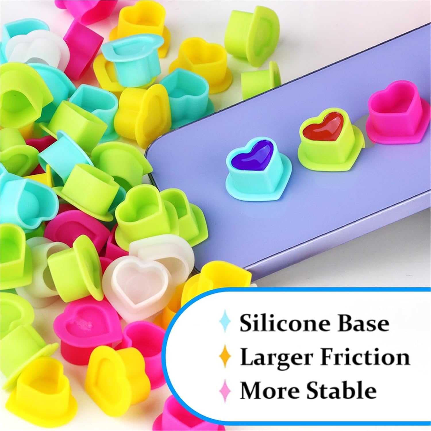 Tattoo Ink Caps 200pcs Silicone Heart-Shaped Tattoo Ink Cup Disposable Pigment Color Supplies(White 200pcs)