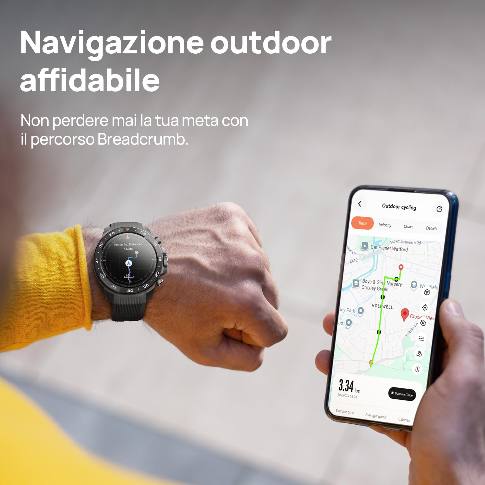 Mibro GS Explorer S GPS militare Smartwatch con Bi-Band GNSS,10 ATM Impermeabile per Subacquea, Autonomia 20 Giorni e Chiamate Bluetooth,1,32"AMOLED Perfetto per Avventura,Corsa,Ciclismo e Trekking