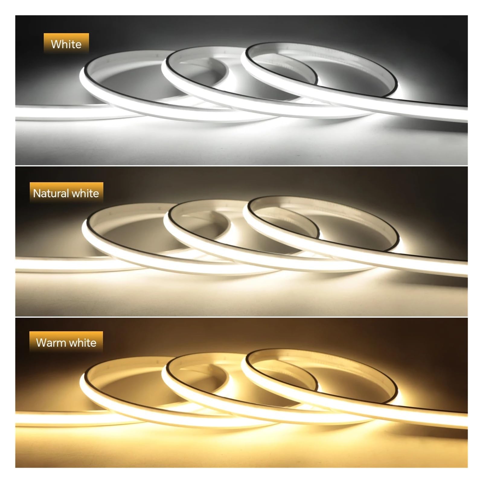 24V czujnik ruchu COB taśma LED silikonowa taśma neonowa automatyczne wyłączanie 2M 5M 10M do schodów szafa dekoracja szafki(EU Power Plug,WARM WHITE_3M)