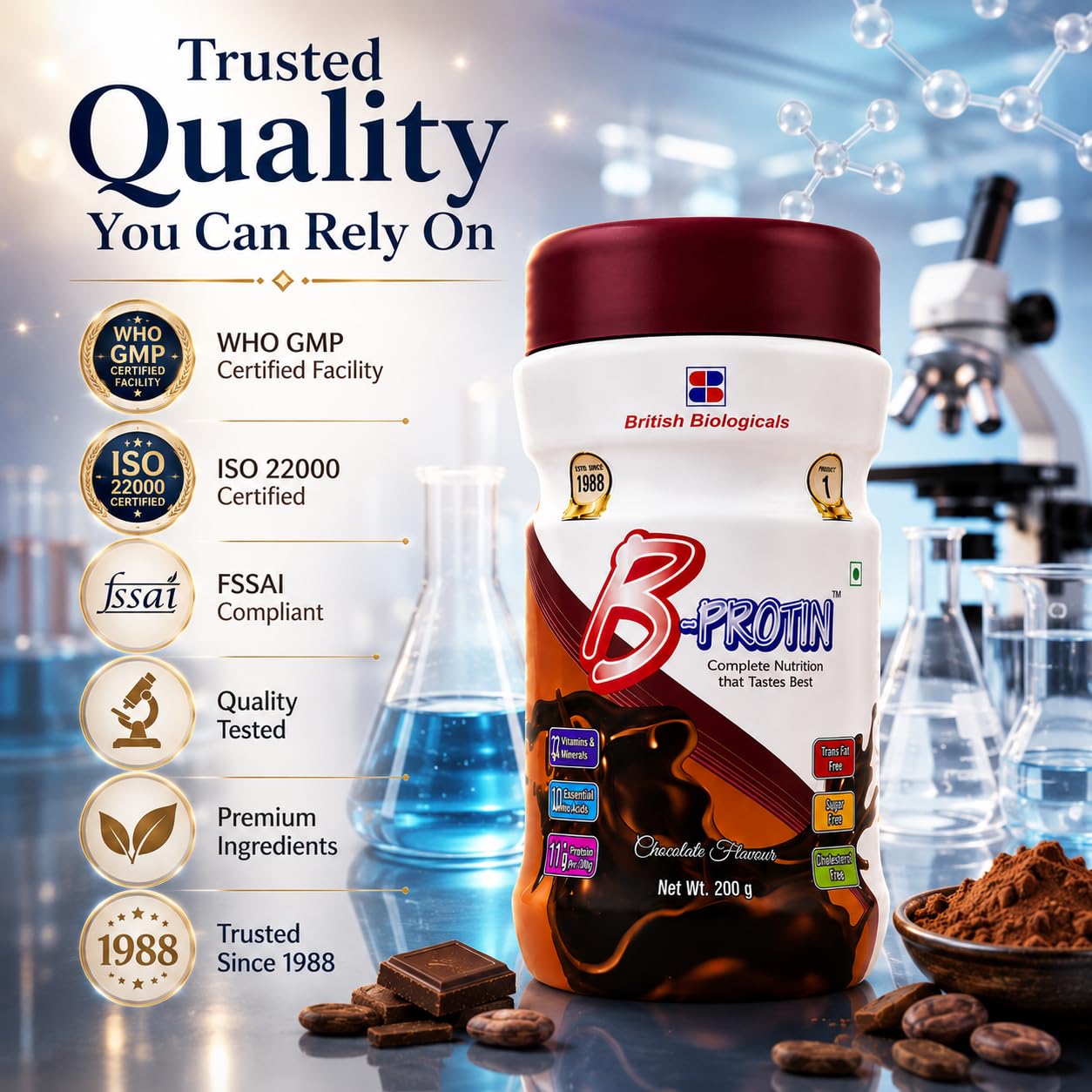 B-Protin Chocolate Nutritional Supplement Powder 200g — Amazon image 8