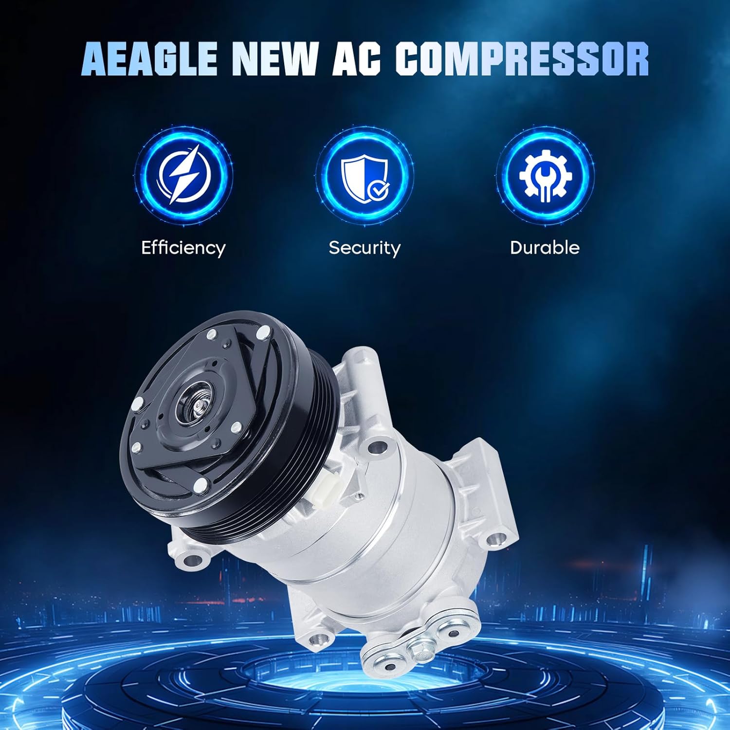 Air Conditioning Compressor with A/C Clutch for 96-00 Chevy Blazer Silverado Tahoe GMC Yukon Jimmy C1500 C2500 C3500 C35 K1500 K2500 K3500 P30 S10 Pickup Suburban Sonora, Isuzu Hombre