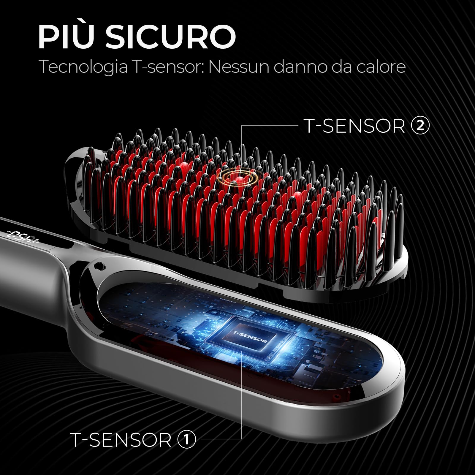 TYMO Spazzola Lisciante Capelli, Ionic Plus Piastra per Capelli Professionale,Styling Rapido,16 Temperature,80-230℃, Display LCD, Doppia Tensione, Riscaldamento Rapido, Antiscottatura, Anticrespo
