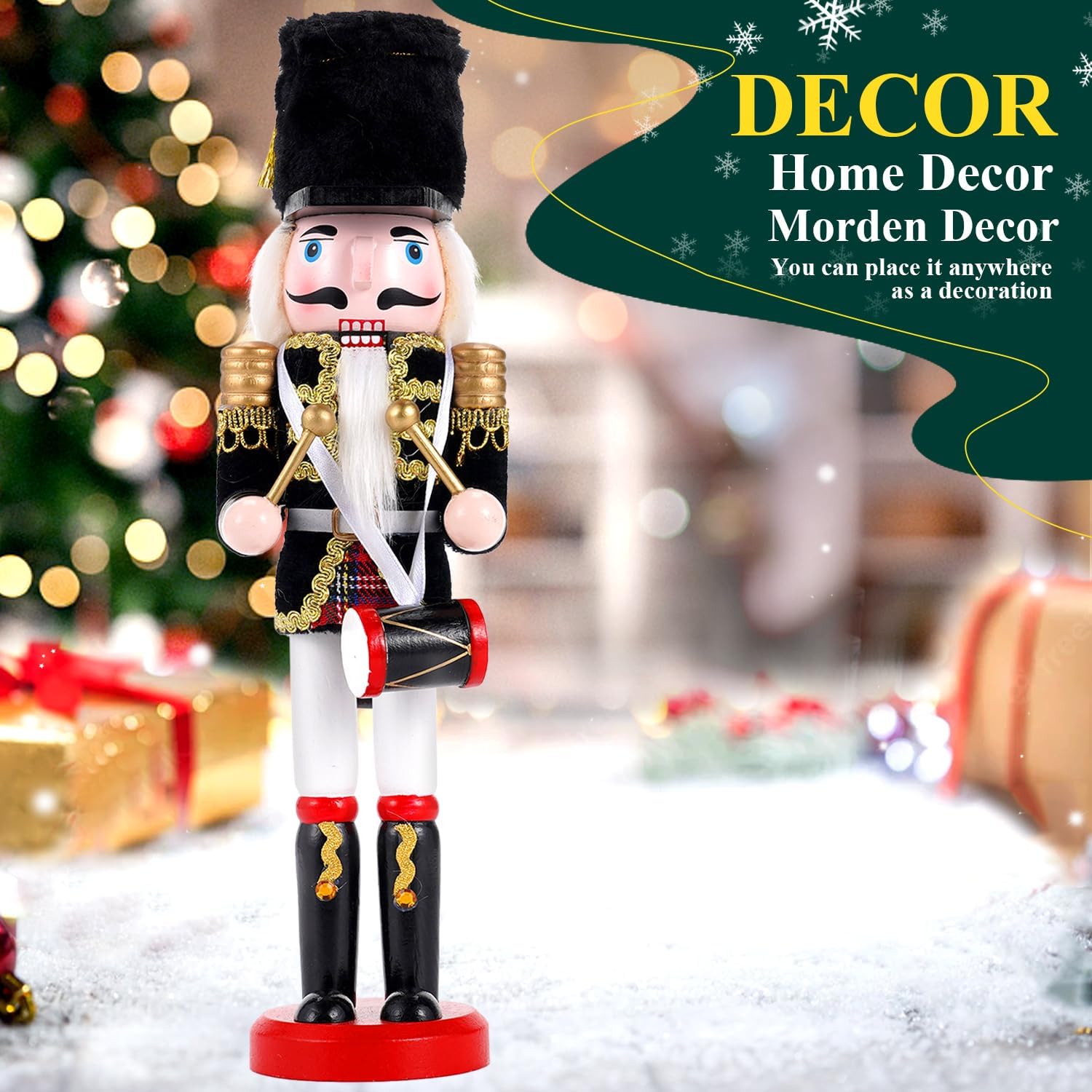 COMBIUBIU 11.8 Christmas Decorations Nutcracker Hanging Ornaments,Wooden Nutcracker Figures,Festive Collectible Nutcracker Gift forTable Desktop Fireplace