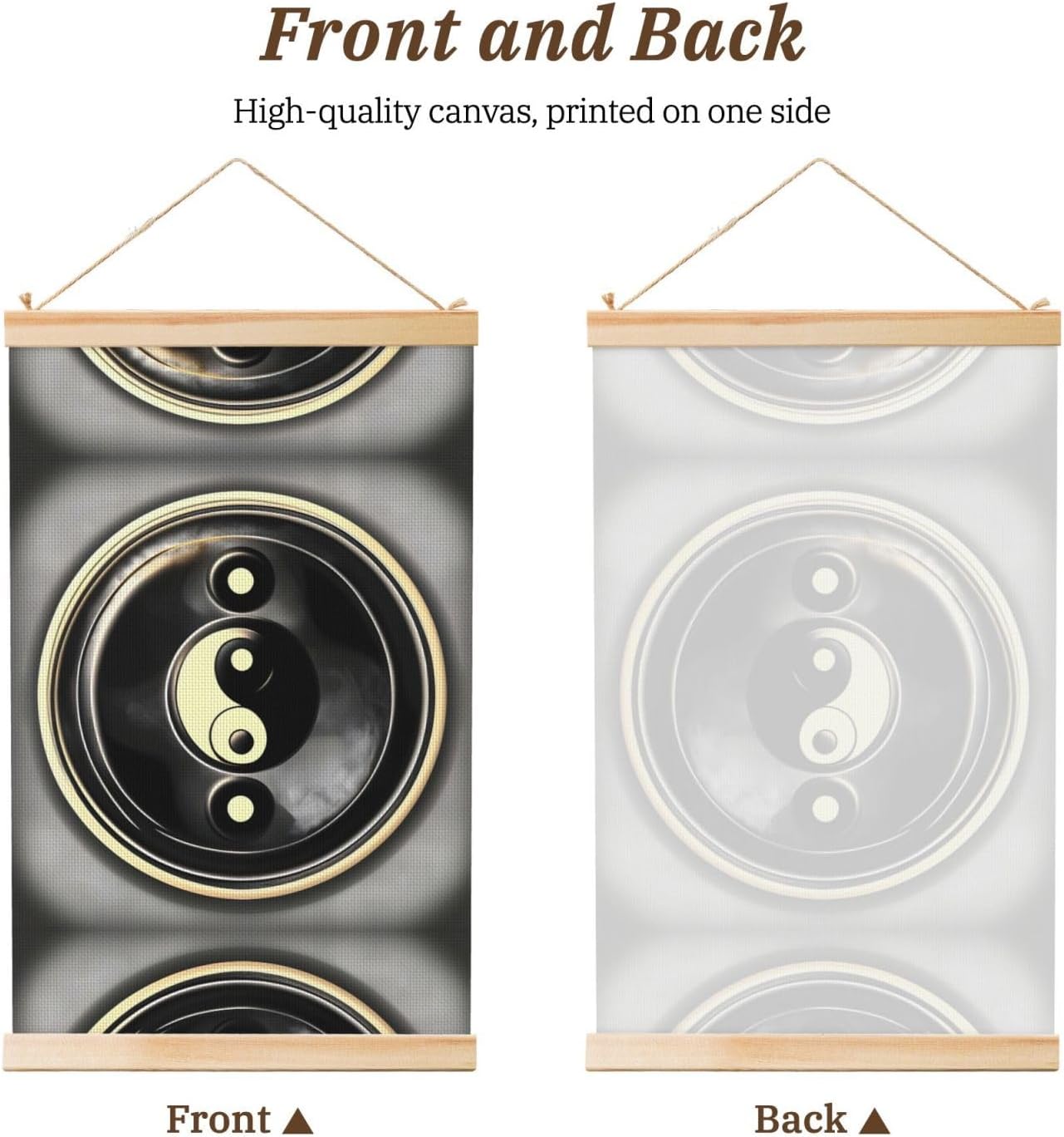 Yin Yang Pattern Print Poster Hanger,Hanging Poster, Poster Frame,Wood Poster Hanger, For Wall Hanging