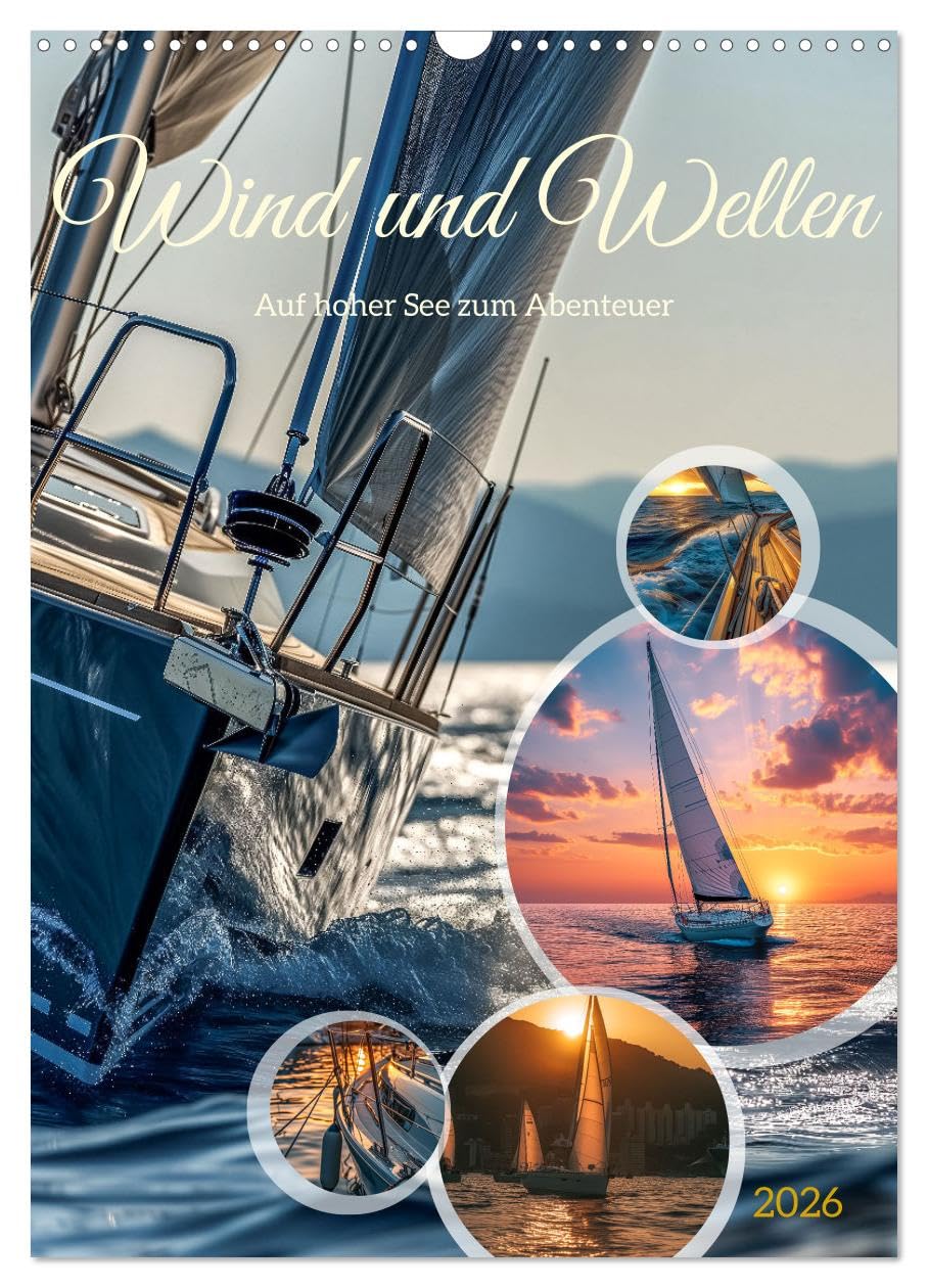 Wind and waves UK-Version (Wall Calendar 2026 DIN A3 Portrait), CALVENDO 12 Month Wall Calendar — image 1