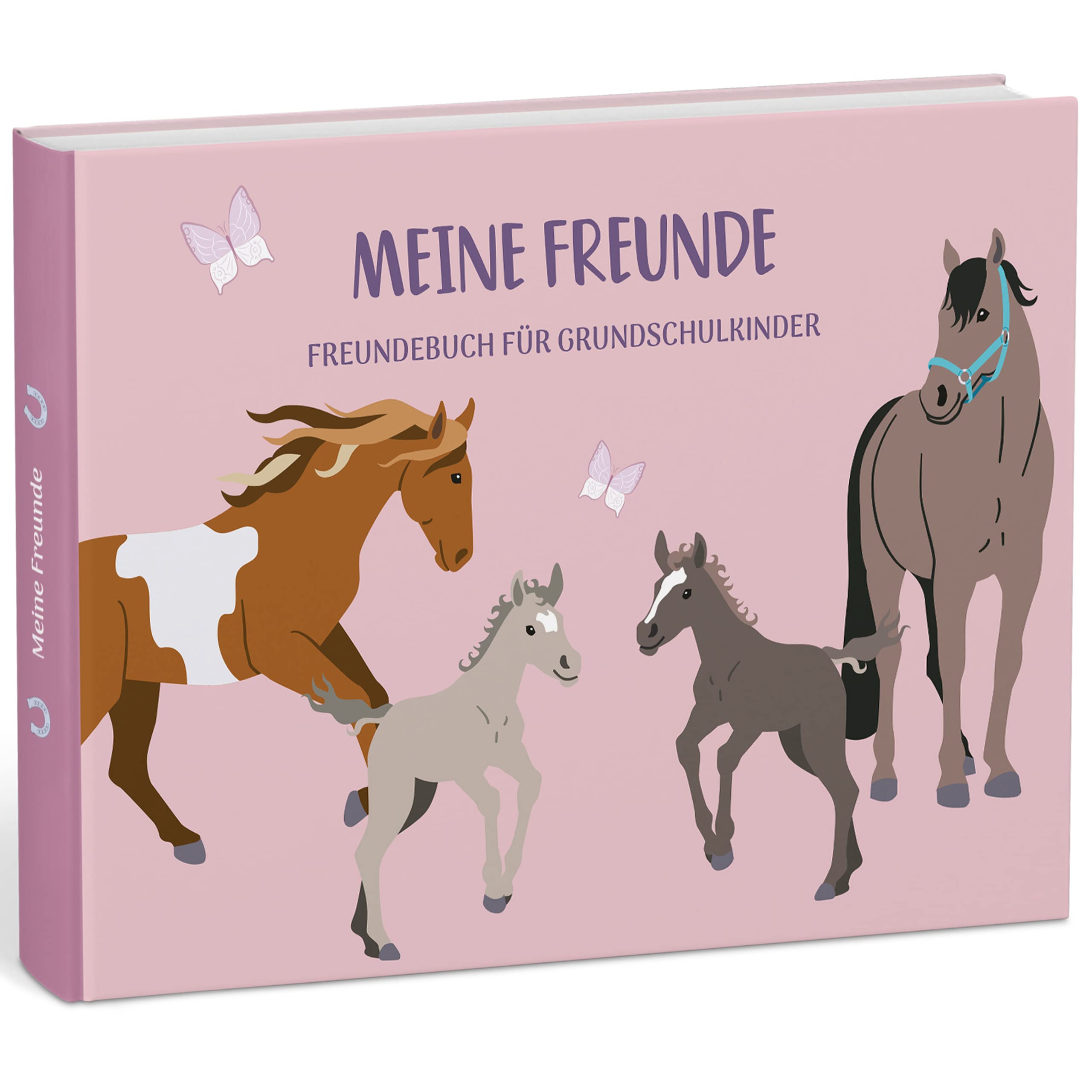 mintkind® „Meine Schulfreunde“ Freundebuch Schule Mädchen und Jungen Pferde Design | Freundschaftsbuch Grundschule | Meine Freunde Buch Geschenk zur Einschulung | Schulfreundebuch zum Ausfüllen