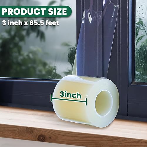 Miniatura 2 de Cinta de sellado de ventana, aislamiento de CA para ventana, sello de aire acondicionado alrededor del marco, 3 pulgadas x 65.5 pies, bloqueador