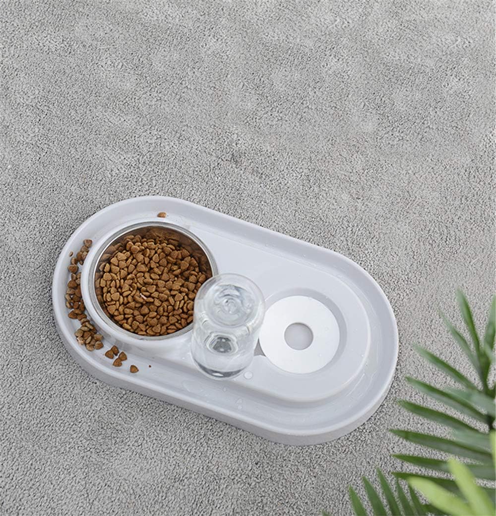 Dual Small Dog Bowls Non-Slip Dogs Feeder Pet Bowls Detachable Stainless Steel Bowl and Automatic Water Bottle for Small Dogs, Cats, Rabbits