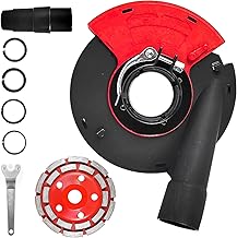 Professional Extraction Hood for Angle Grinder 125 mm Set Dust Extraction and Collection, Suction Hood, Floor Grinder, Concrete Grinder, Dust Cover for Concrete Miller, with Diamond Cup Wheel 125 mm