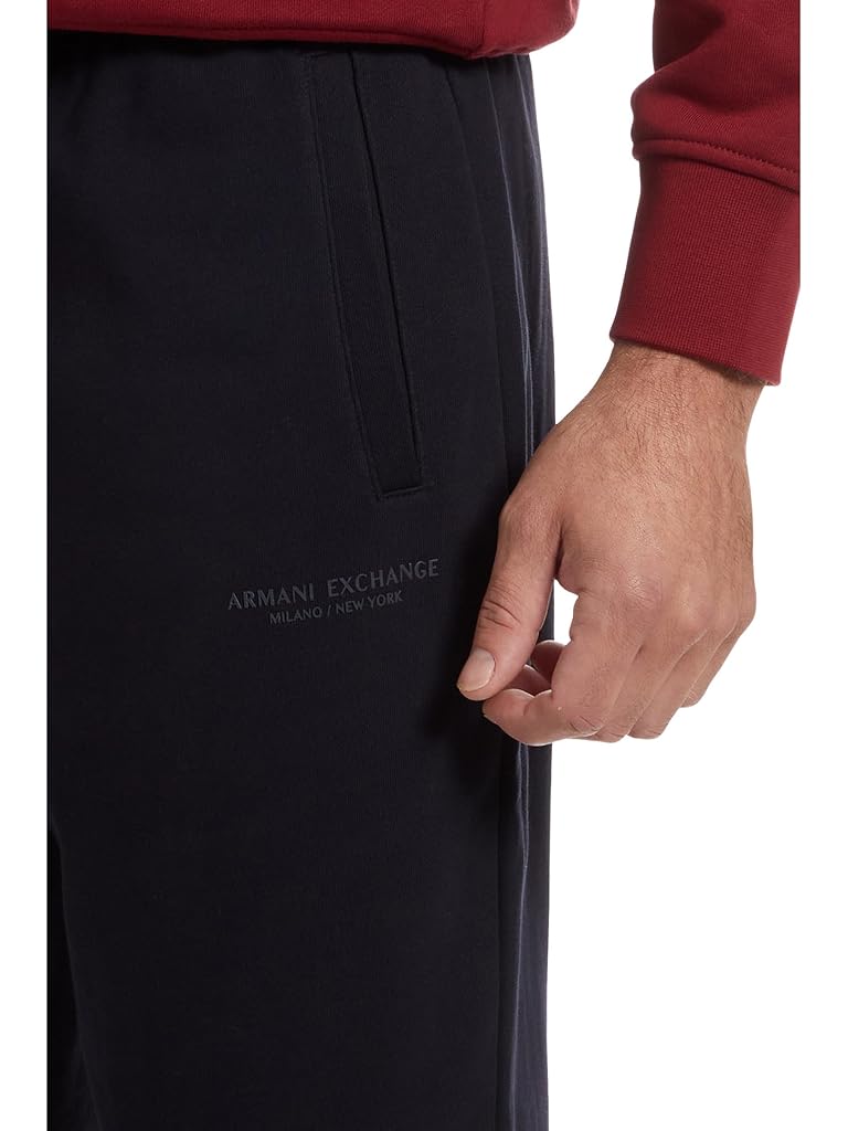 Navy Armani Exchange Milano/New York Logo Drawstring Joggers