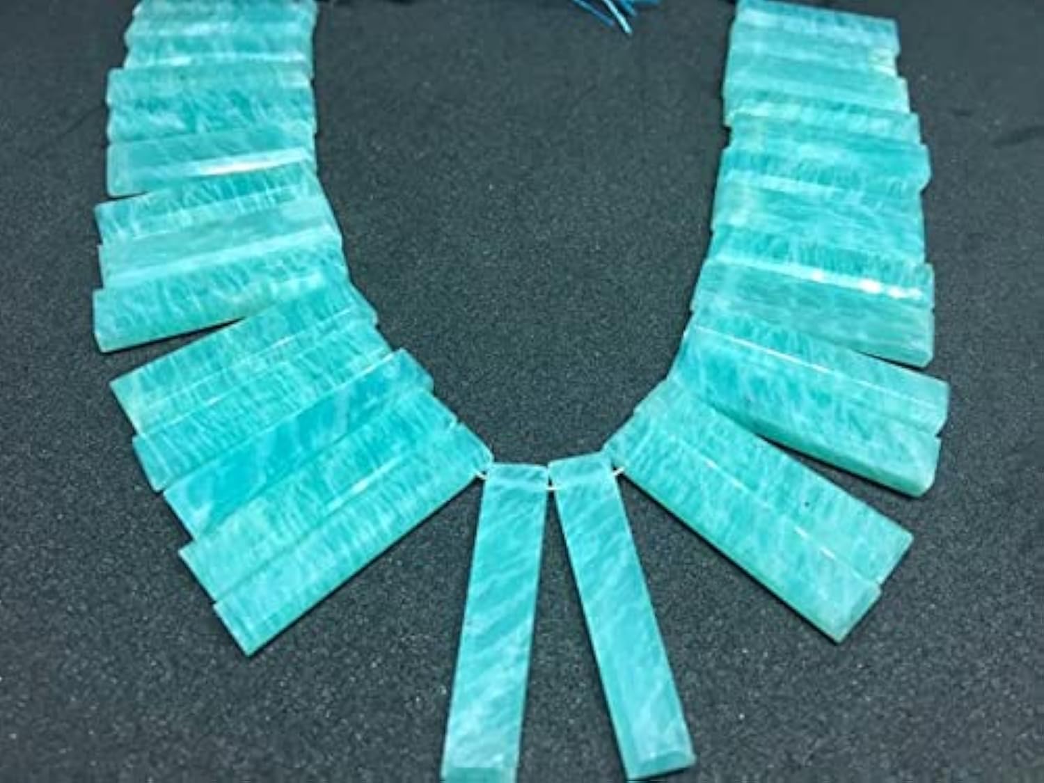 Perles en amazonite facettées en forme de bâtonnet pour création de bijoux (10 pcs)