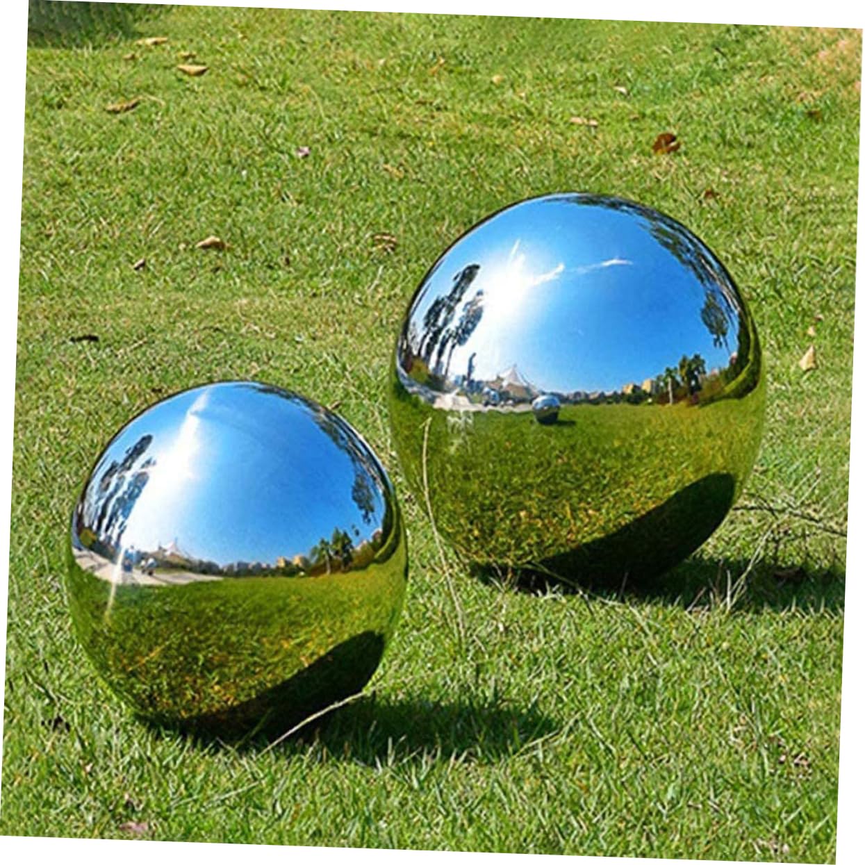GALPADA Polished Gazing Ball Mirror Reflective Ball for Outdoor Decor Garden Spheres for Planters Delicate Art Ornament