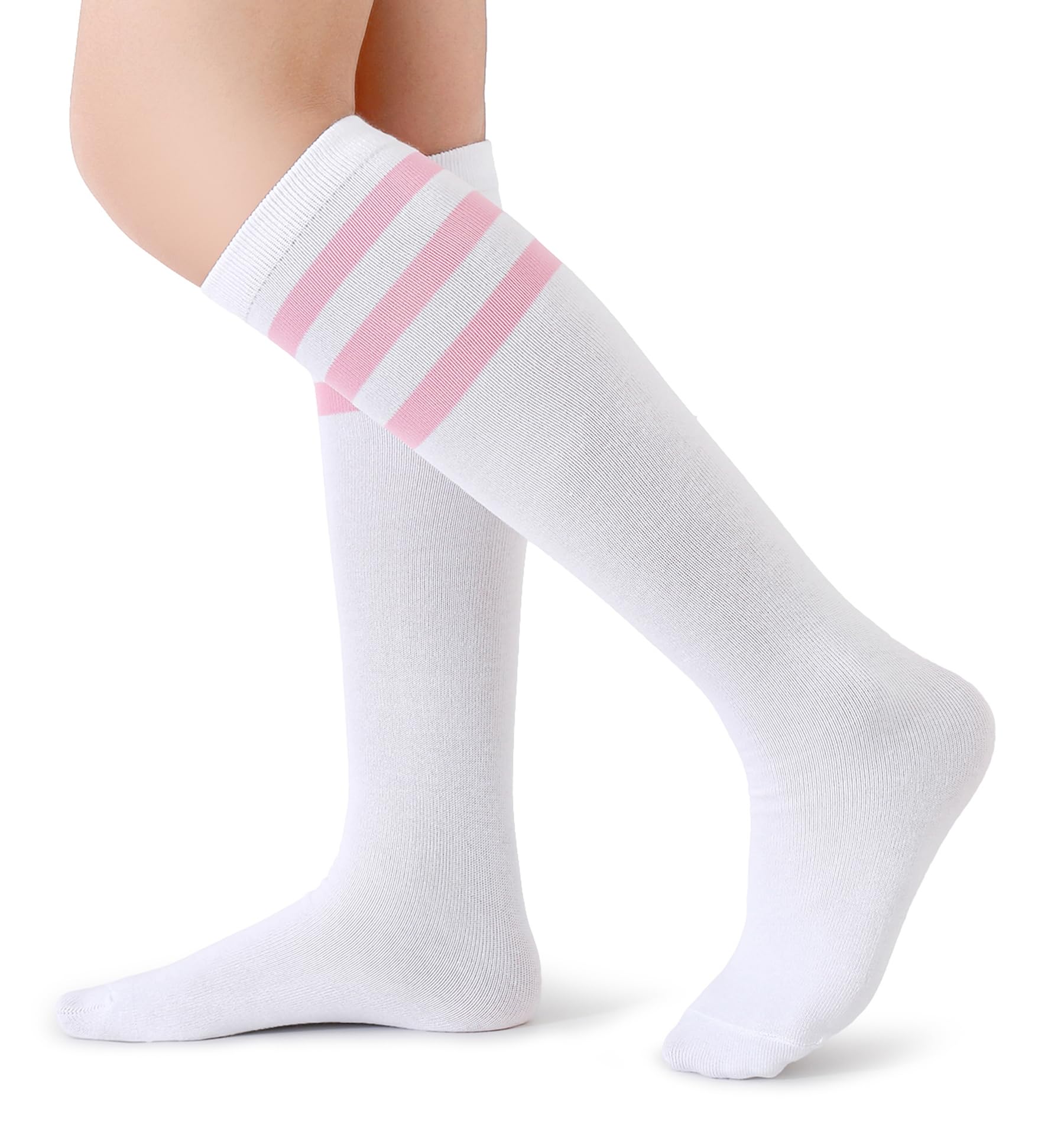 Henwarry Boys Girls Knee High Tube Socks Classical Stripes Athletic Socks