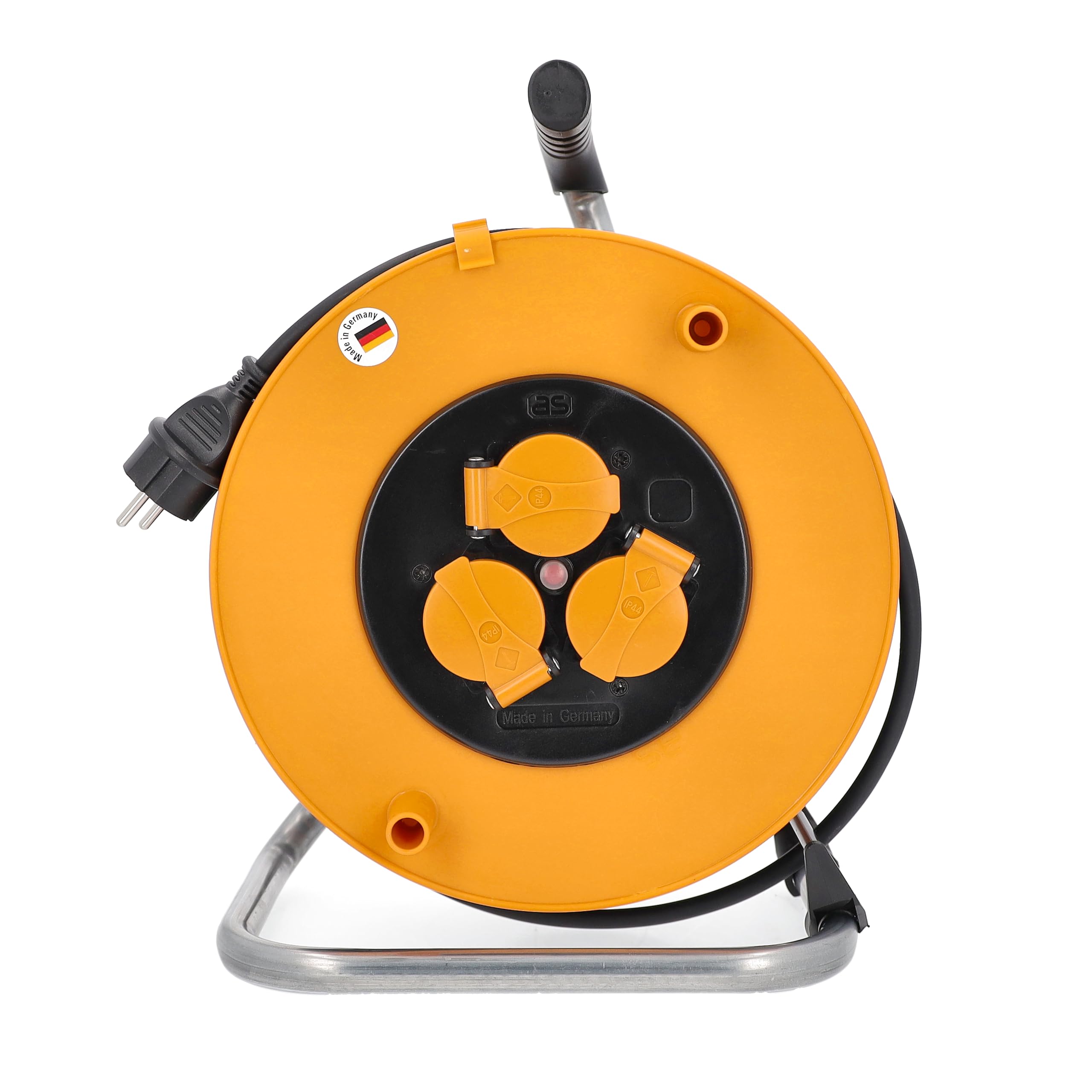 as - Schwabe 10139 Sicherheits-Kabeltrommel 285mm 33m K35 AT-N07V3V3-F 3G2,5 gelb, IP44 Aussenbereich