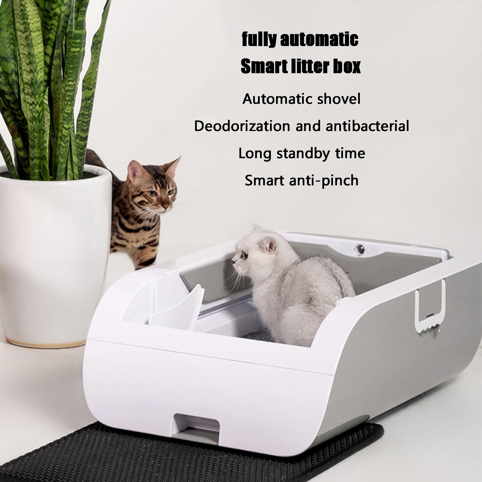 Arenero Autolimpiable para Gatos Bandeja De Arena Autolimpiable Para Gatos, Arena Automática Grande, Inodoro Inteligente Autolimpiable Con Control Por Aplicación, Caja De Arena Silenciosa Y Limpia Con