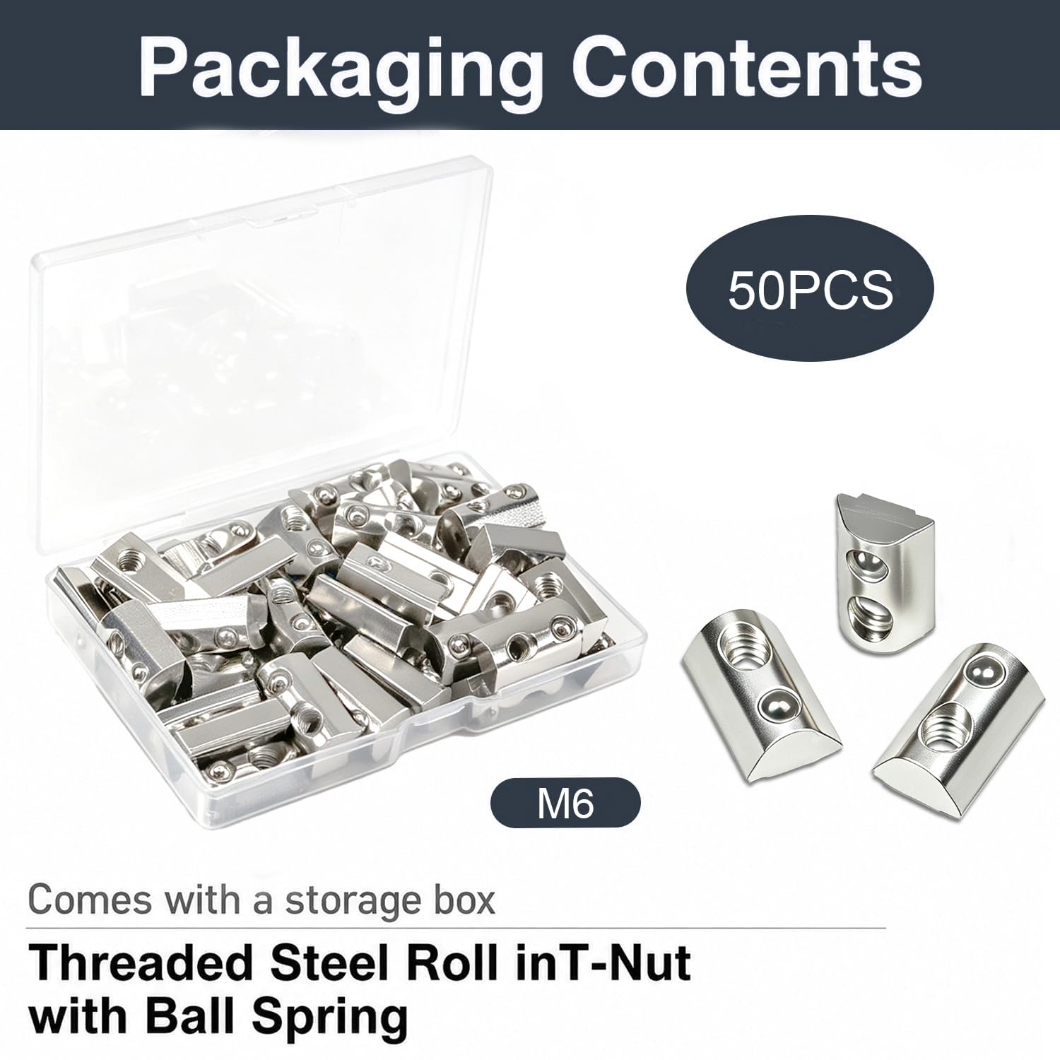 M8 Spring T Nuts - 30 Pack for 4040 Extrusions -12