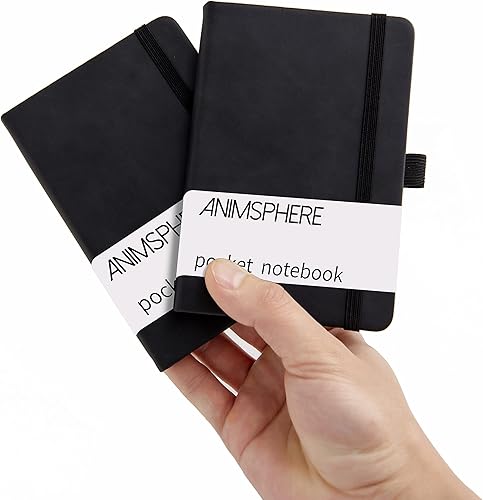 2Pack Cuaderno de Bolsillo Pequeño Cuaderno Diario 4 pulgadas x 5.7 pulgadas 200 Páginas Cubierta de Cuero Con Porta Lápiz Marcador de Páginas