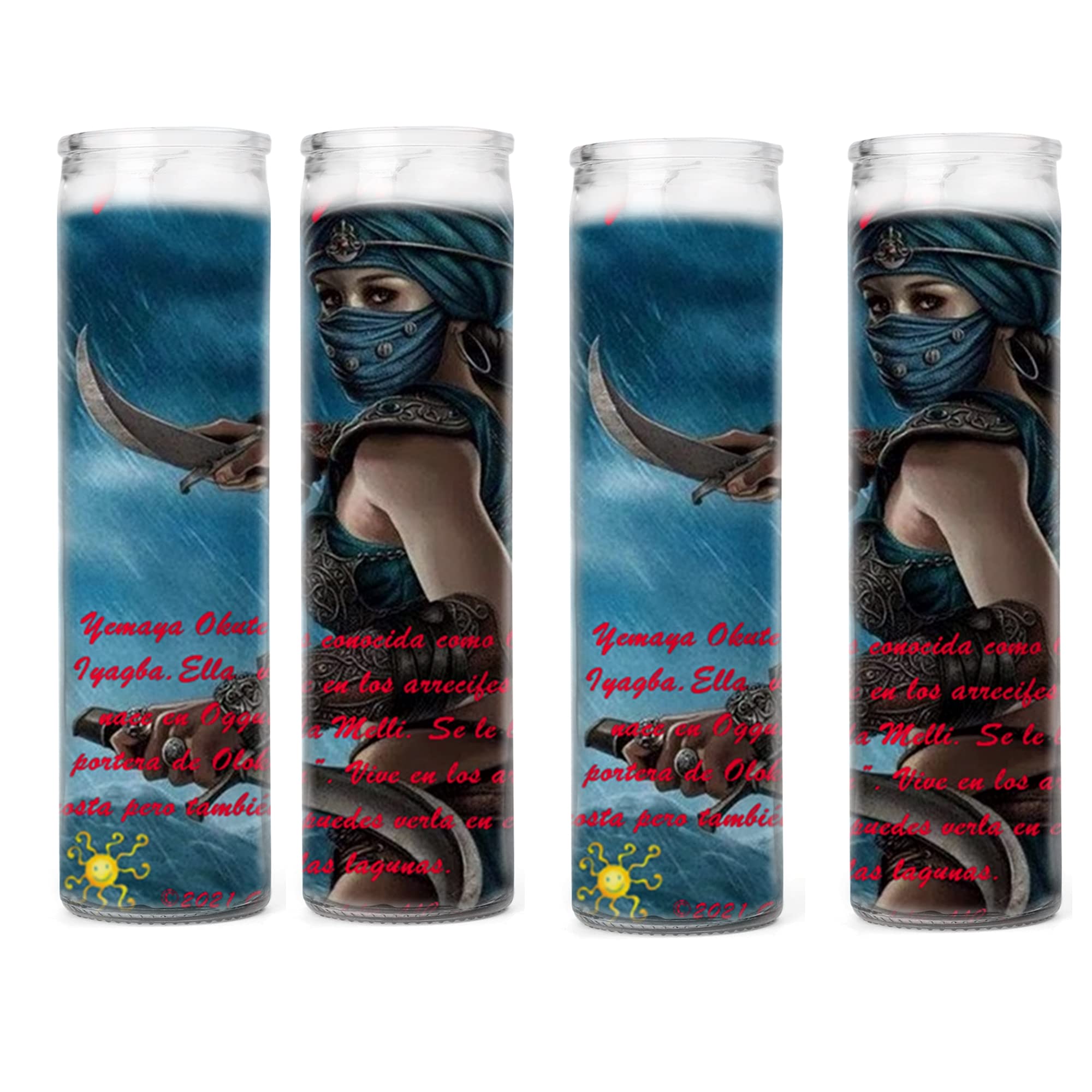 Santeria Collectiion Yemaya Okute Ocute Set de 2 o 4 Velas Veladoras Unscented Devotional Candles 8