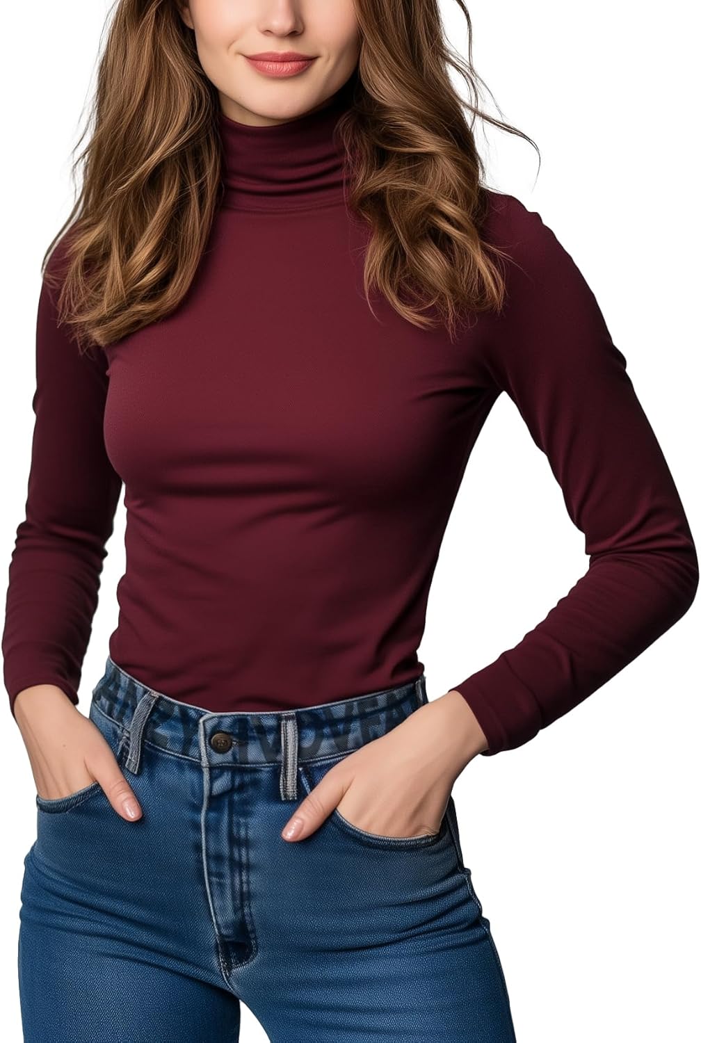 IVOVFANZY Women's Turtleneck Long Sleeve Shirts Thermal Base Layer Underwear Tops Lightweight Undershirt