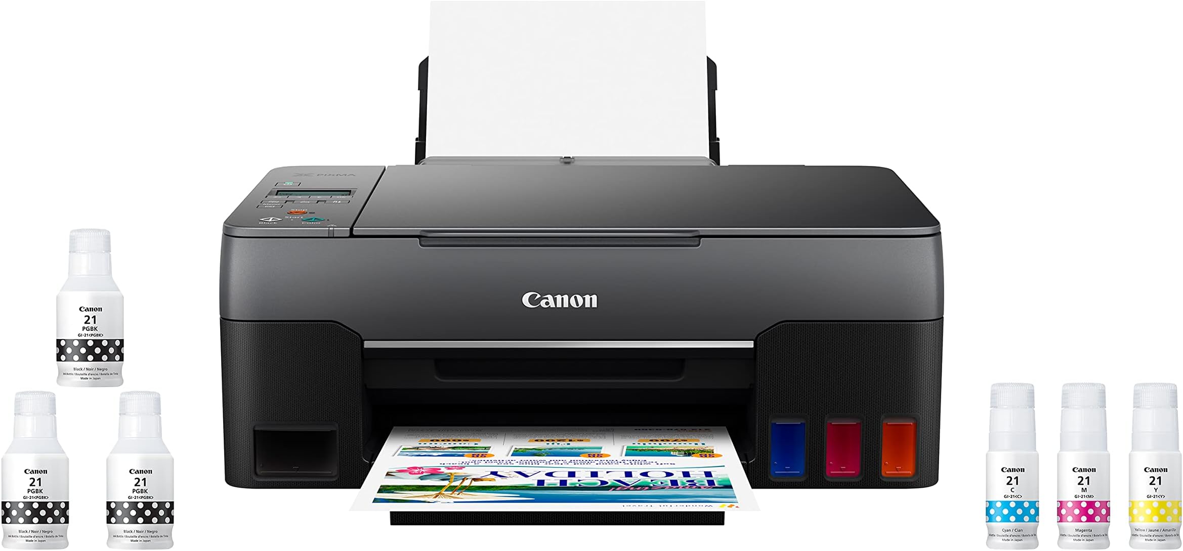 Canon G2260 All-in-One Wired Supertank (MegaTank) Printer | Copier | Scanner| USB Connectivity, Black, one Size (4466C002)