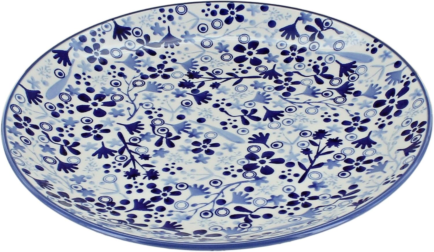 Blue Rose Polish Pottery - Yellow Peach Blossom Dinner Plate - 10" Diameter - Great for Everyday Dining, Casual Dining, or as Formal Dinnerware