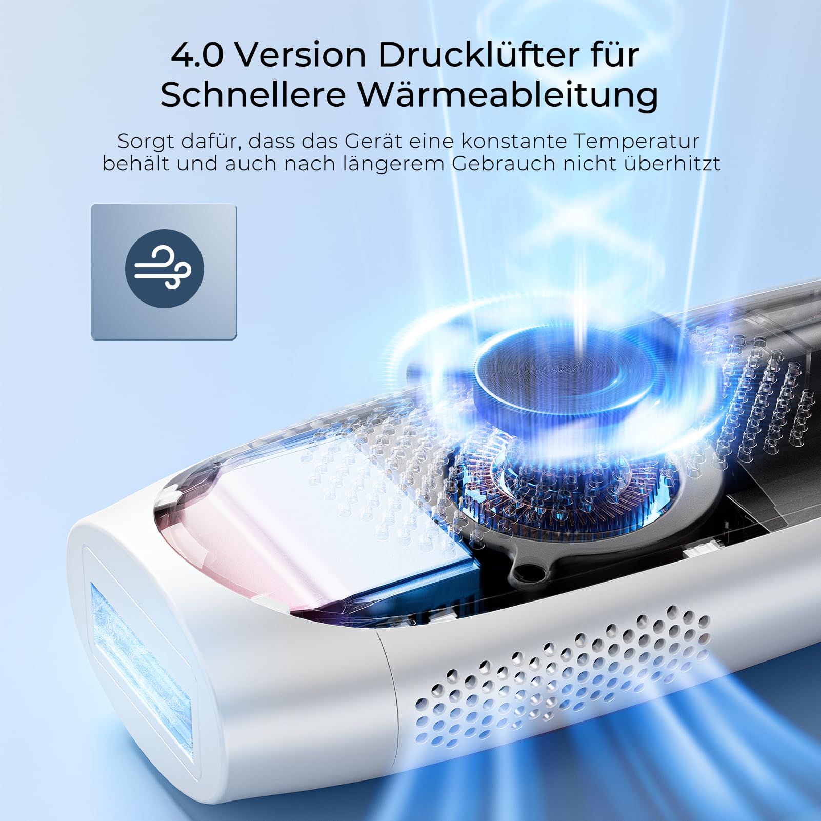 Ipl Geräte Haarentfernung Mit Saphir-Kühltechnologie, 9-stufiger Energieeinstellung Und Intelligenter Behandlungstechnologie, Geeignet Für Körper, Bikinizone und Gesicht,Unbegrenzte Blitzanzahl