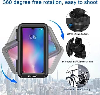 Hobimtek Eh-139 Motorcycle Phone Holder Mirror Type Waterproof Touch Rearview Mirror 4.7-7 inch Bicycle Motor