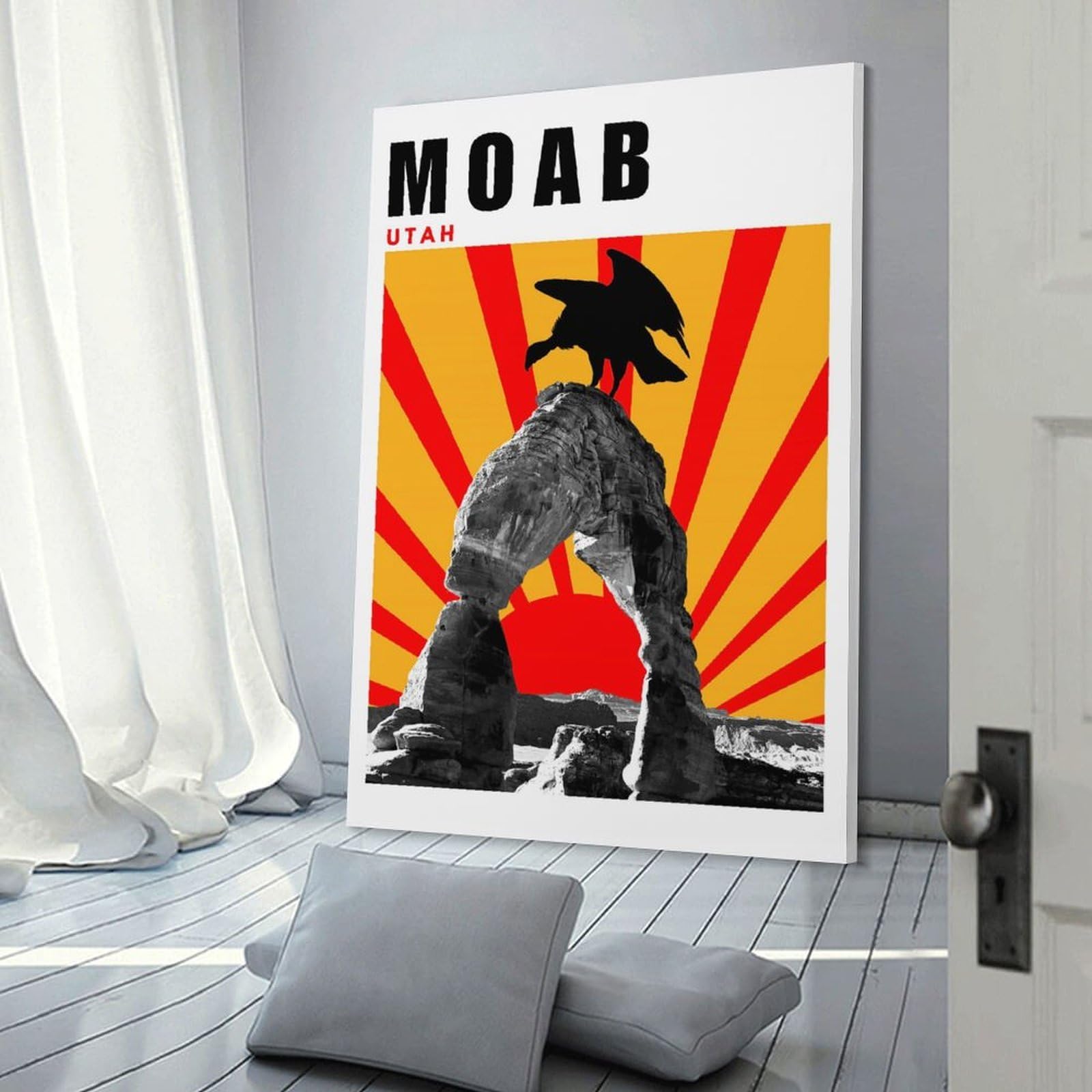 Junmoney Frame-Style-24 Moab Utah Sunset Mid Century Modern Collage Art Wall Decor Canvas Print, 20X30inch(50X75cm), For Lounge, Bedroom Or Personal Spaces, Thoughtful Wall Decor For Art Lovers