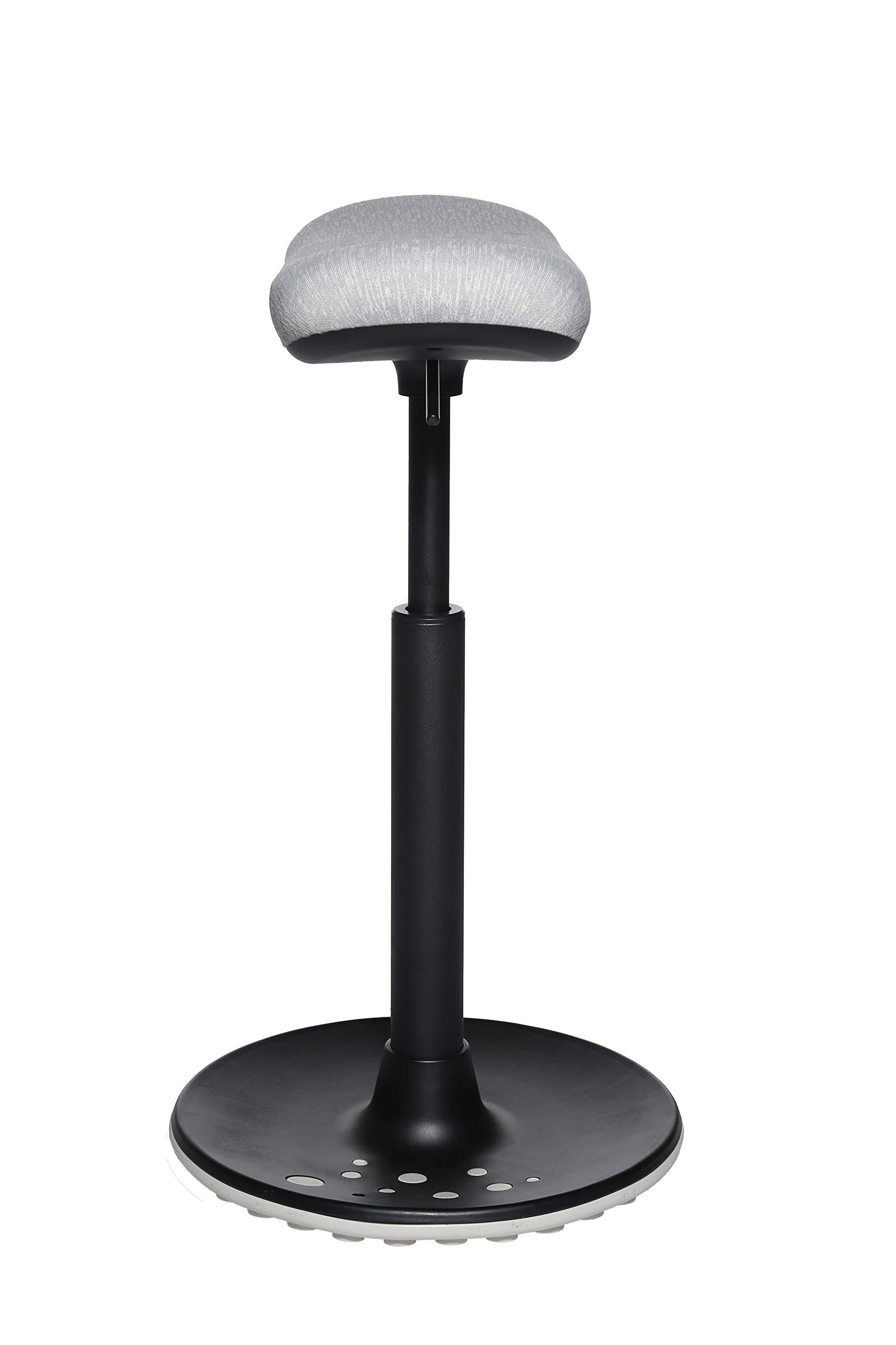 Topstar Sitness H2 - Taburete de Trabajo, Giratorio, Asiento de monopatín, Altura Regulable, Funda de Tela de poliéster, Color Gris Claro